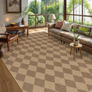 Lahome Checkered Easy Jute Rug, 9x12 Washable Dining Room Rug Indoor Outdoor Carpet, Farmhouse Neutral Non Slip Non Shedding Stain Resistance Floor Carpet for Patio Living Room Office by CozyNest Decor