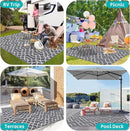 HEBE Outdoor Rug Waterproof 8x10, Reversible Plastic Straw Rug RV Camping Rug, Indoor Outdoor Patio Mat Clearance, Outside Carpet for Porch,Deck,Camper,Balcony,Backyard,Picnic by GreenHaven Gardens