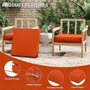 Patio Chair Cushions 24 X 24 X 5 Inch Waterproof Outdoor Seat Cushions for Patio Furniture, Outdoor Sofa Couch Pads with Ties & Handle, Set of 2, Orange by GreenHaven Gardens