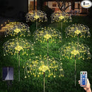 Maleyt Solar Garden Lights 8 Pack, Solar Powered Outdoor Decorative Lamps, 120 LED Solar Firework Lights with Remote Control, 8 Modes Waterproof DIY Landscape Lighting for Backyard Garden Decoration by GreenHaven Gardens