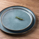 GBHOME Ceramic Dinnerware Sets for 4, 12 Pieces Stoneware Plates and Bowls Sets, Reactive Glaze Dishes -Scratch Resistant, Dishwasher&Microwave Safe, Space Blue by CozyNest Decor