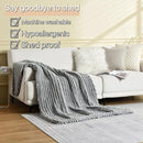 Maetoow Tighter Version Chenille Chunky Knit Blanket Throw （50×60 Inch）, Handmade Warm & Cozy Blanket Couch, Bed, Home Decor, Soft Fleece Banket, Boho Thick Blankets and Giant Yarn Throws，Light Grey by CozyNest Decor