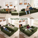 104" Cloud Sectional Couches for Living Room,L Shaped Boneless Couch in A Box,Sleeper Sofa with Comfy Chaise No Assembly Required,Green
