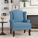 Accent Chair, High Back Upholstered Armchair with High Resilience Sponge & Wood Legs, Mid-Century Modern Comfy Single Sofa Reading Chairs for Living Room, Bedroom (Blue, Set of 1) by CozyNest Decor