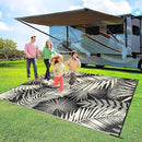 Outdoor Rug Waterproof for Patios Clearance, Reversible Outdoor Plastic Straw Rug Camping Carpet, Outside Floor Mats Large Area Rugs for RV,Patio,Deck,Porch,Beach, Balcony，8'x10',Black&Beige by GreenHaven Gardens
