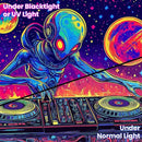 BVBOX Blacklight Space Alien Tapestry 79"x59", UV Reactive DJ Alien Universe Galaxy Planet Glow in Dark Music Tapestries, Black Light Neon Upright Poster Wall Hanging Backdrop Decor for Bedroom Living Room by CozyNest Decor