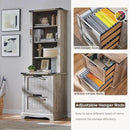RedLemon Bookcase with 2 File Drawers, 72" Tall Farmhouse Bookshelf with Storage and Adjustable Shelves, 4 Tier Rustic Wood Bookshelf with Cabinet for Home Office, Living Room (Light Rustic Oak) by CozyNest Decor