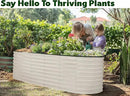 Galvanized Raised Garden Beds Outdoor // 6×2×2 ft Planter Raised Beds for Gardening, Vegetables, Flowers // Large Metal Garden Box (White) // Patented Tool-Free Design by GreenHaven Gardens
