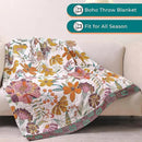 Premium Bed Throws- Boho Throw Blanket 80”x 90”,100% Cotton Ultra Soft Rustic Quilt Summer Blanket Travel Muslin Blanket Home Decor Large Bed Blankets All Season Throws for Women Mom by CozyNest Decor
