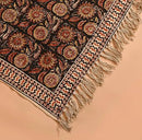 Bohemian Mud Cloth Handmade Throw with Tassels - 120x180 CM Handblock Printed Floral Cotton Blanket, Soft Handloom Sofa Throw for Living Room, Bed, Couch & Home Décor by CozyNest Decor