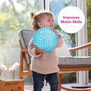 Edushape Original Sensory Ball - 7" Deflated with Pump, Transparent Blue, Enhances Gross Motor Skills for Kids 6 Months & Up by TinyTreasures Baby Boutique