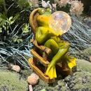 Garden Solar Frog Statue with Glowing Bubble Resin Figurine Outdoor Light Decor Hand-Painted Whimsy for Yard Patio Porch Fairy Decoration Housewarming Unique Gifti for Women by CozyNest Decor