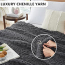 L'AGRATY Chunky Knit Blanket Throw - Soft Throw Blanket 60x80: 100% Hand Kintted Chenile Crochet Throw Blanket for Couch - Large Cable Knit Blanket for Home Decor(Dark Grey) by CozyNest Decor