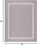 Bordered Outdoor Rug 6x9 Washable Outside Carpet for Indoor Patio Porch Waterproof Easy Cleaning Non Shedding Area Rugs Gray 6 x 9 by CozyNest Decor