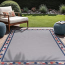 Beverly Rug Outdoor Rug 4x6 Modern Bordered Area Rugs for Indoor and Outdoor Patio Easy to Clean Non Shedding Living Room Porch Garden Washable Outside Carpet (4 x 6 Gray) by CozyNest Decor