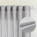 MYSKY HOME Short Curtains for Small Window, Boho Sheer Curtains 2 Panels Set Window Treatment Drapes Linen Style Texture for Closet/Kitchen, 50"x63", Light Grey, 2 PCs by CozyNest Decor