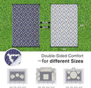 OLANLY Outdoor Rug 6x9 ft Waterproof, Outdoor Plastic Straw Rug with Geometric Pattern Clearance, Reversible RV Mat for Patio, Camping, Balcony, Deck, Backyard, Navy & White by CozyNest Decor