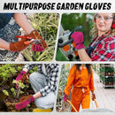 HLDD HANDLANDY Leather Work Gloves for Men & Women, Adjustable Wrist Cowhide Gardening Glove with Reinforced Palm for Driver by GreenHaven Gardens