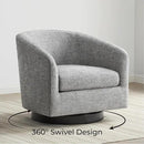 CHITA Swivel Accent Chair, FSC Certified Upholstered Fabric Barrel Chair for Living Room Set of 2, Fully Assembled, Pebble Grey by CozyNest Decor