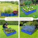 Sunnydaze Galvanized Raised Garden Bed - Metal Raised Bed for Gardening - Outdoor Planter Box for Flowers, Plants, and Vegetables - Blue - 12” H Square by GreenHaven Gardens