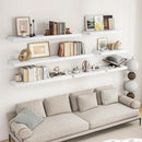RICHFOCUS 24Inch Floating Shelves for Wall 2 Pack Shelves for Bedroom|Kitchen|Bathroom Wall Mounted Rustic Wood Floating Shelf with Invisible Brackets for Books|Storage|Decor, White by CozyNest Decor
