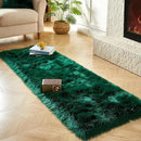 AMTOVO Faux Fur Rug, Dark Green Ultra Soft Fluffy Shag Sheepskin Rug, 2 x 6 ft Runner Area Rugs for Bedroom Sofa Throw Cushion Room Decor, Rectangle by CozyNest Decor