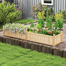 HAPPYGRILL Raised Garden Bed, Wooden Elevated Garden Box w/8 Drain Holes, Detachable Bottom Panels, Liner for Flowers Vegetables Herbs Fruits, Outdoor Planter Box for Backyard Lawn, 89" x 23.5" x 16" by GreenHaven Gardens