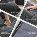 Bean Bag Chairs for Adults Giant Bean Bag Chair Memory Foam BeanBag Chair Big Bean Bag Sofa with Filler Faux Fur Fireside Beanbags Lazy Sofa for Living Room Bedroom Dorm Office (Darkgrey Chenille) by CozyNest Decor