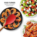 Zulay Kitchen Utensils Set Non-Stick Silicone Cooking Utensils Set with Authentic Acacia Wood Handles - 5 Piece Silicone Utensil Set - Silicone Kitchen Utensils Set with 464°F Heat Resistance - Red by CozyNest Decor