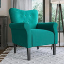 BELLEZE Modern Accent Chair for Living Room, High Back Armchair with Wooden Legs, Upholstered Wingback Chair Padded Armrest Single Sofa Club Chair for Living Room, Bedroom - Allston (Mallard Teal) by CozyNest Decor