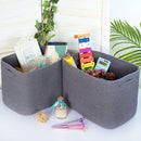 MINTWOOD Design 3-Pack Decorative Woven Storage Baskets for Shelves, Cube Bin Box for Organizing Books, Shoes, Dog Toys, Pantry Closet and Living Room Organizer, Charcoal Gray by TinyTreasures Baby Boutique