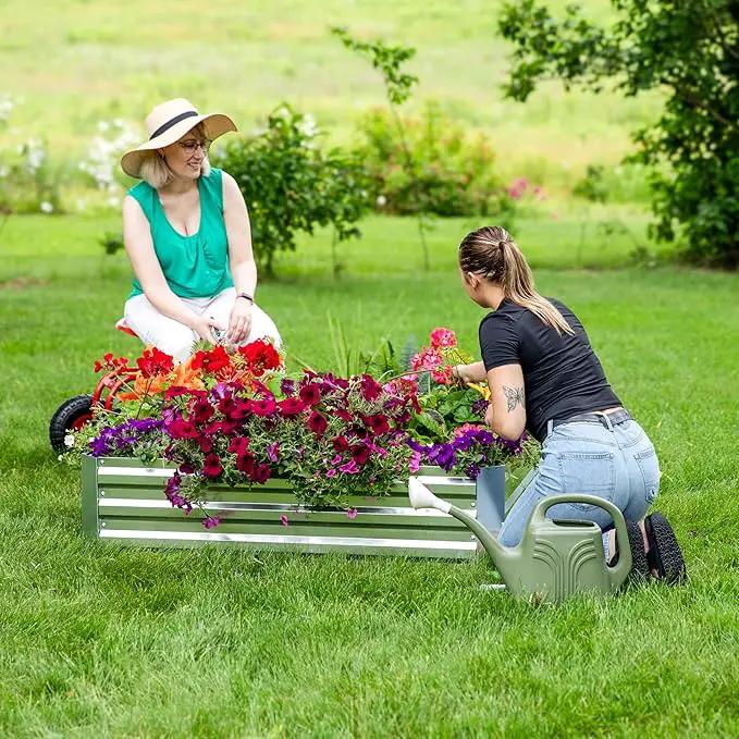 Sunnydaze Galvanized Raised Garden Bed - Metal Raised Bed for Gardening - Outdoor Planter Box for Flowers, Plants, and Vegetables - Silver - 12” H Square, photo 7 of 9