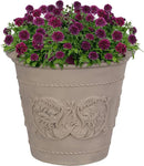 Sunnydaze 19.5-Inch Arabella Large Plant Pot - Polyresin Round Outdoor Planter with Drillable Drainage Holes - Beige by CozyNest Decor