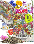 Seed Needs Partial Shade Wildflower Seed Mix for Planting | 10 Packs (1 Ounce Each) 14+ Varieties Open Pollinated Annual & Perennial Species | Flower Seeds Shade Tolerant | Bulk by GreenHaven Gardens