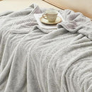 EMME Muslin and Fleece Throw Blanket Reversible - 50"*60" Grey Soft Warm Throw Blankets for Couch Bed Picnic Travel Bed by CozyNest Decor
