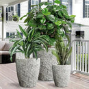 Craft flowerpots 16"+12"+10" Dia Round Concrete Planter Set of 3 Large Outdoor/Indoor Planter Pots Containers with Drainage Holes and Rubber Plug for Home Garden (Grey, Large) by CozyNest Decor