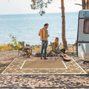 GENIMO 9' x 12' Outdoor Rug for Patio Clearance, Waterproof Indoor Outdoor Plastic Straw Rugs Carpet, Reversible Outside Area Rv Mat for Camping, Balcony Porch, Deck, Picnic, Beach (Brown & Beige) by GreenHaven Gardens