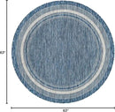 Unique Loom Outdoor Border Collection Area Rug - Soft Border (5' Round Blue/Ivory) by GreenHaven Gardens