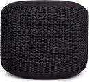BIRDROCK HOME Outdoor Pouf Ottoman | Hand Woven Waterproof Foot Stool with Bead Bag Filling | Boho Foot Rest for Patio, Living Room, Porch & Outdoor Seating | Lightweight, Soft Stuffed Chair | Black by CozyNest Decor