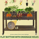MUPATER 4x2FT Raised Garden Bed, Planter Box with Four Wheels and Legs for Herbs and Vegetables, Elevated Garden Bed with Drainage Holes for Outdoor Indoor, Rustic by GreenHaven Gardens