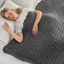 Maetoow Tighter Version Chenille Chunky Knit Blanket Throw （40×50 Inch）, Handmade Warm & Cozy Blanket Couch, Bed, Home Decor, Soft Fleece Banket, Boho Thick Blankets and Giant Yarn Throws，Dark Grey by CozyNest Decor