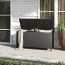 Grand patio 108 Gallon Deck Storage Box Indoor Outdoor Wicker Bin for Patio Furniture Cushions Garden Tools Pool Accessories, Black by GreenHaven Gardens