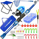 DaddyGoFish Kids Fishing Pole - Rod Reel Combo Tackle Box Starter Set - First Year Small Gear Kit for Boys Girls Toddler Youth Age Beginner Little Children by TinyTreasures Baby Boutique