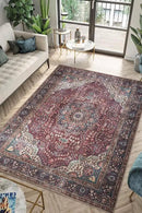 Keen Home Design 8x10 Rug - Machine Washable Area Rug with Non-Slip Backing, Ideal for Living Room, Dining Room, Bedroom - Vintage, Easy Clean, Durable, Low Pile Rug - (8' x 10') by CozyNest Decor