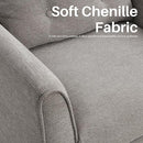 Mid Century Modern Accent Chairs, Chenille Grey Upholstered Armchair,Living Room Chairs with Wooden Legs, Side Single Sofa Chair for Bedroom, Office Cafe Waiting Room Apartment by CozyNest Decor