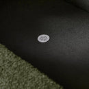 Oval Storage Bench 43.5" Linen Fabric Upholstered Entryway Bench with Solid Wood Legs Ottoman Bench Indoor Bench for Living Room/Bedroom/End of Bed/Entryway (Dark Green)