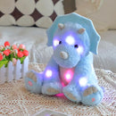 Cuteoy Light-up Singing Plush Blue Triceratops LED Musical Stuffed Animal Dinosaur Adjustable Volume Lullaby Plushies Birthday Christmas Toy Gifts for Kids Toddler Girls, 13" by TinyTreasures Baby Boutique