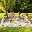 Extra Large Picnic Blanket Waterproof,80"x 80"Foldable Machine Washable Beach Blanket,Outdoor Blanket for 6-8 Adults,Suitable for Indoor Crawling,Park Beach,Camping,Hiking,Family Travel(Fruit) by TinyTreasures Baby Boutique