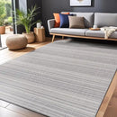Stripe Outdoor Rug 9x12 Washable Outside Carpet for Indoor Patio Porch Waterproof Easy Cleaning Non Shedding Area Rugs Gray 9 x 12 by CozyNest Decor