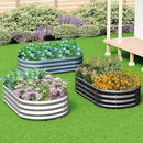 zizin Galvanized Raised Garden Bed Metal Oval Raised Garden Beds Outdoor Planter Box for Vegetables (8x2x1.3FT, Silver) by GreenHaven Gardens